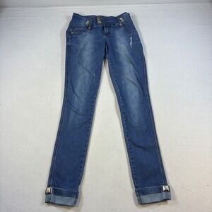 Pit Bull Jeans Skinny Leg Denim Medium Wash Embellished Butt Lift 13 x 31